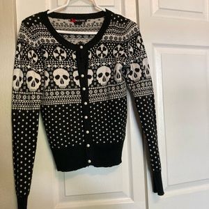 Hell Bunny black skull sweater/ cardigan